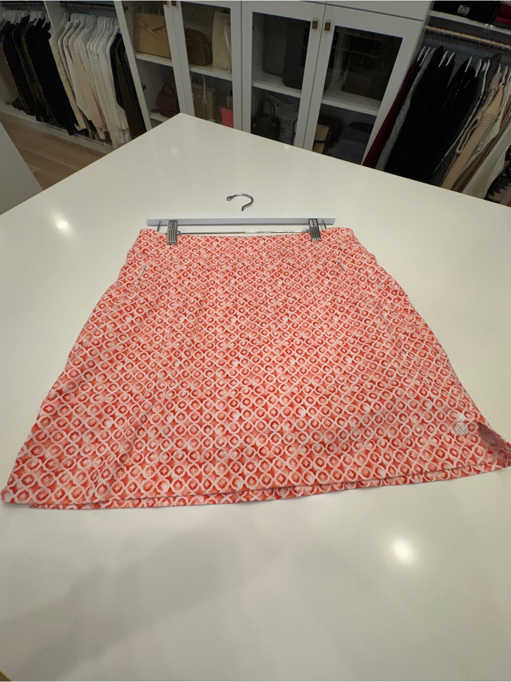 Tommy Bahama Coral Geometric A-Line Skirt